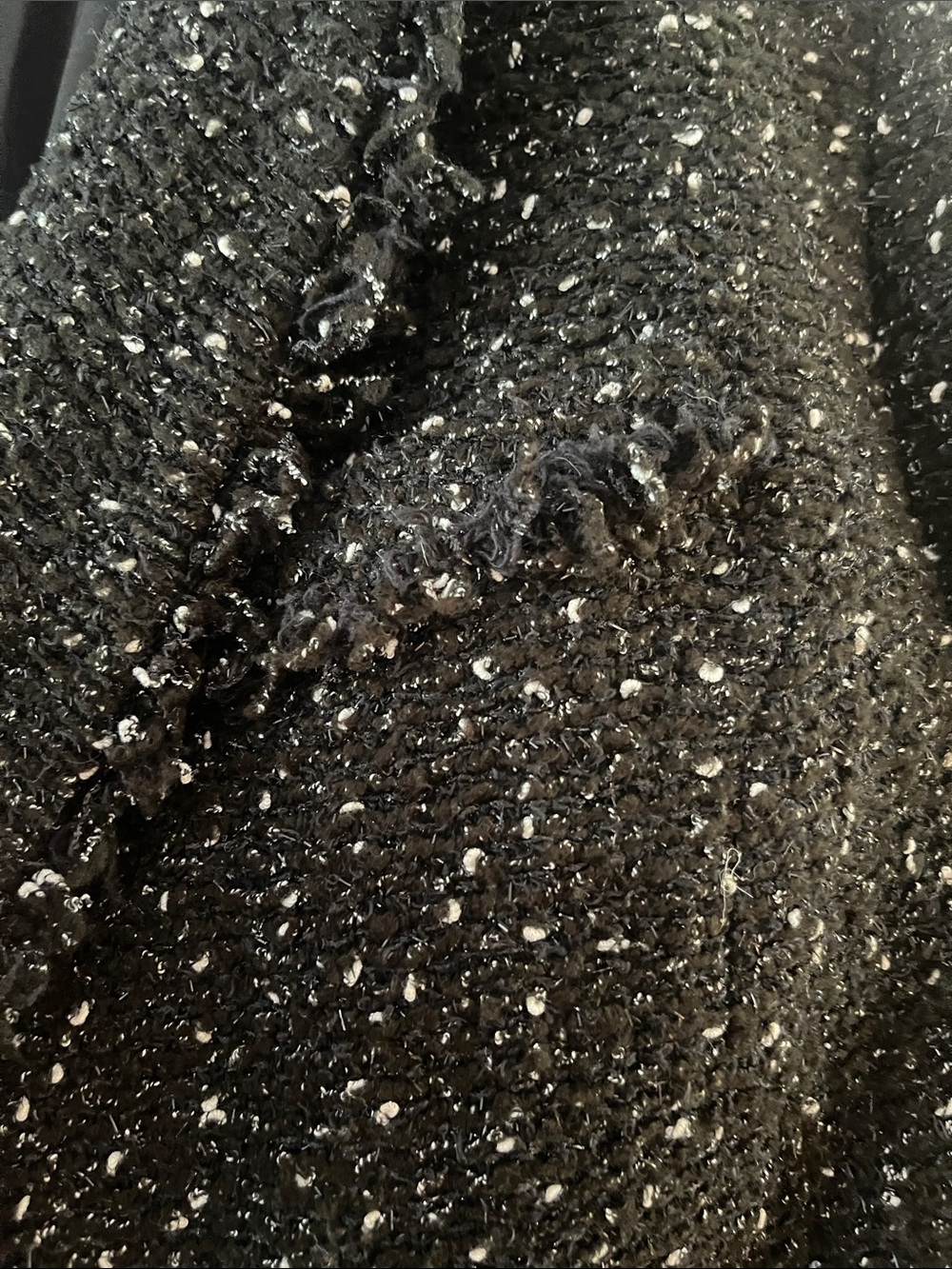 Express Black Speckled Tweed Cropped Blazer - Picture 3 of 6